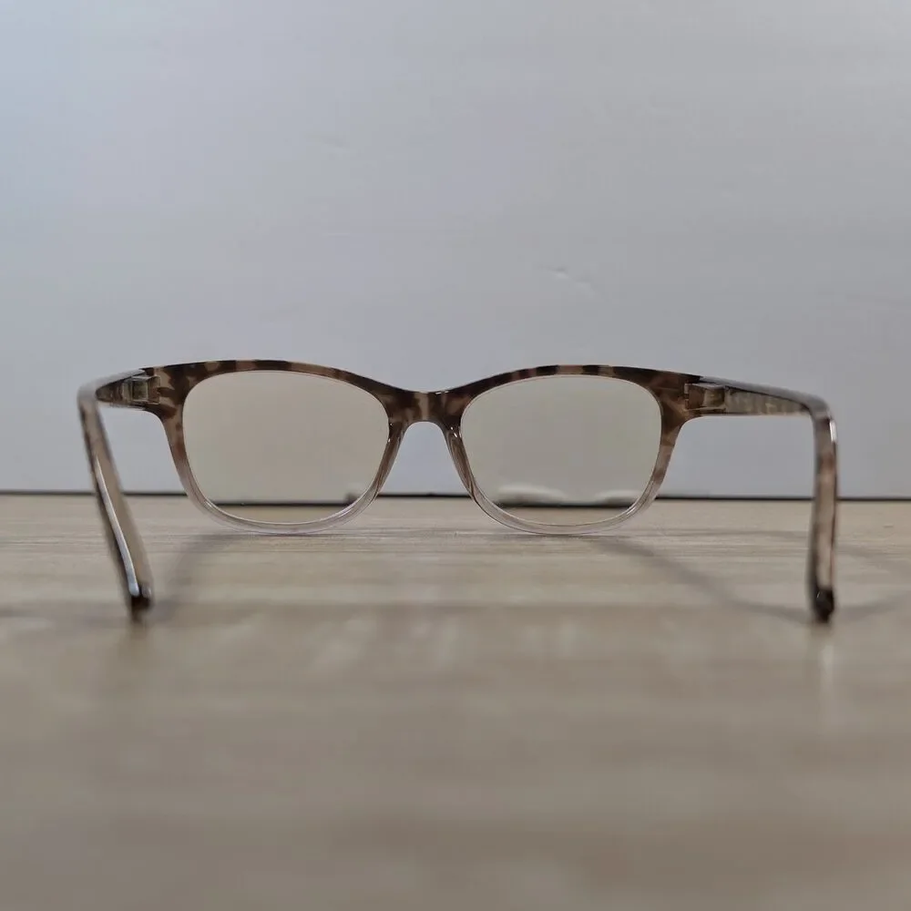 Tortoiseshell Rectangular Eyeglass Frames Brown Clear Lenses Readers 1.50